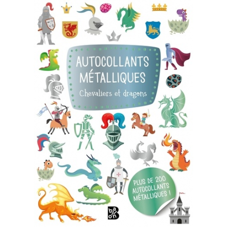 Autocollants métalliques - Chevaliers et dragons