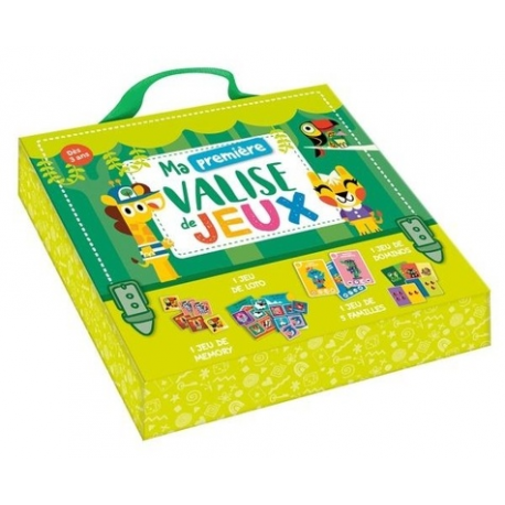 Ma première valise de jeux ! - Avec 1 jeu de memory- 1 jeu de loto- 1 jeu de 5 familles- 1 jeu de dominos