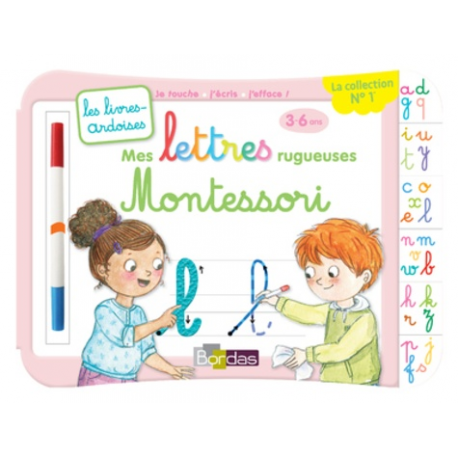 Mes lettres rugueuses Montessori - Avec un feutre effaçable - Album