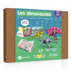 Les dinosaures - Fabrique tes dinosaures 3D et deviens paléontologue. Avec 3 figurines articulées et 1 frise à créer et un doss