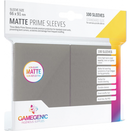 GG : 100 Sleeves Matte Prime Dark Grey