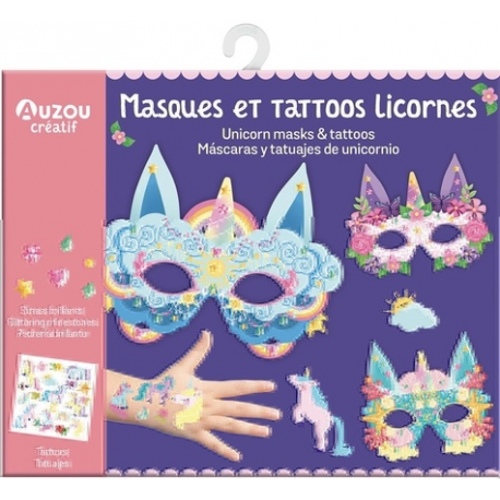 Ma pochette d'artiste - Masques et tattoos licornes