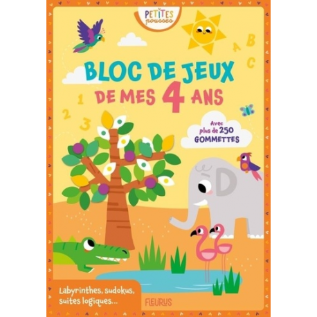 Bloc de jeux de mes 4 ans - Avec plus de 250 gommettes - Album