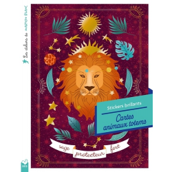 Les ateliers de Marion Blanc - Stickers brillants - Cartes animaux totem