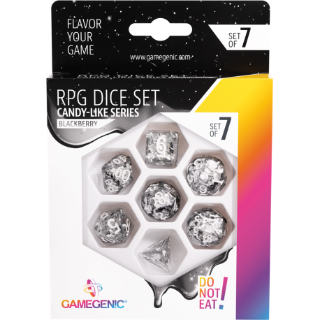 Gamegenic - Set de 7 dés Candy like Series - Blackberry