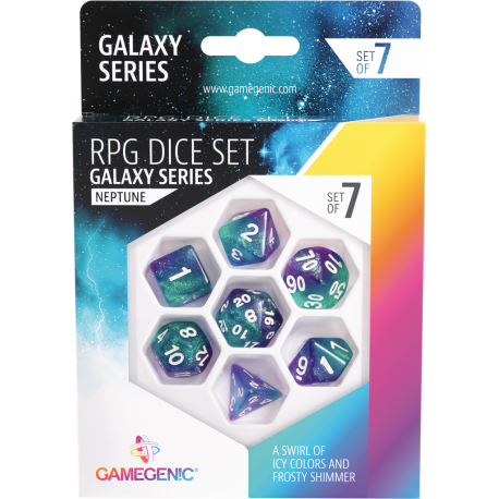 Gamegenic - Set de 7 dés Galaxy Series - Neptune