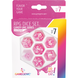 Gamegenic - Set de 7 dés Candy like Series - Rasberry