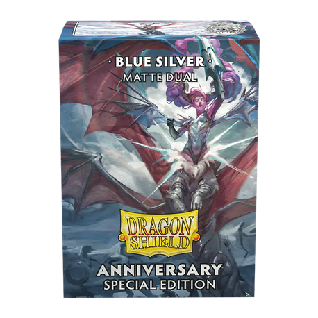 100x Dragon Shield DUAL MATTE - MTG 63.5x88 BLUE SILVER