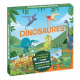 Dinosaures - Coffret avec 1 puzzle de 50 pièces- 1 livre documentaire- 1 livre de jeux et 1 joli poster