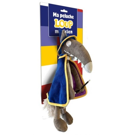 Peluche de loup magicien