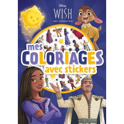 WISH- ASHA ET LA BONNE ÉTOILE - Mes Coloriages avec Stickers - Disney