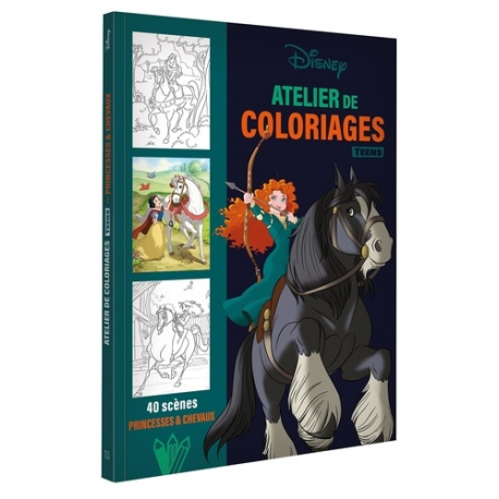 Atelier de coloriages Teens - 40 scènes Princesses et chevaux