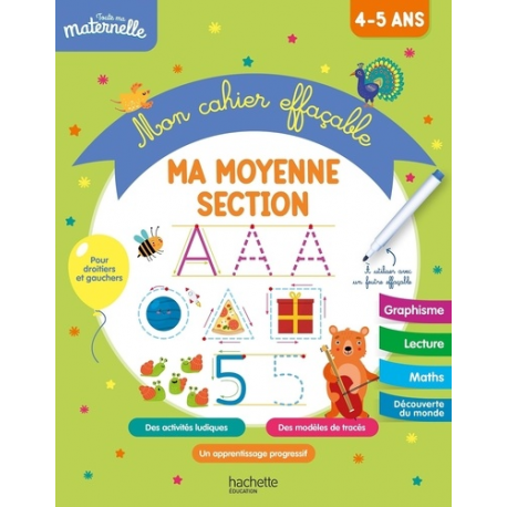 Mon cahier effaçable : Ma moyenne section - Grand Format