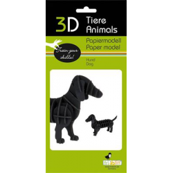 3D Paper Model - Dog -