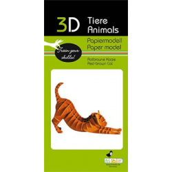 3D Paper Model - Cat redbrown