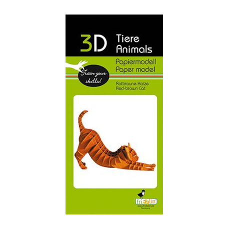 3D Paper Model - Cat redbrown