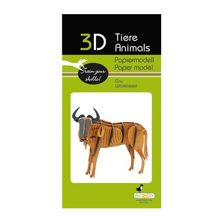 3D Paper Model - Wildebeest