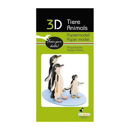 3D Paper Model - Penguin Family
