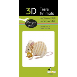 3D Paper Model - White mouse