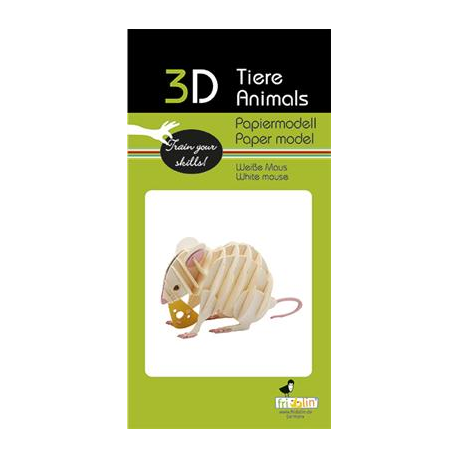 3D Paper Model - White mouse
