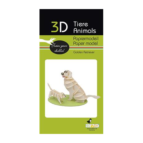 3D Paper Model - Golden Retriever