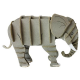 3D Paper Model - Elephant grey