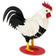 3D Paper Model - Rooster - colored