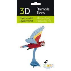 3D Paper Model - Flying macaw