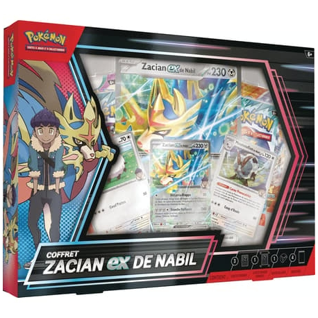 Coffret Pokémon Zacian-ex de Nabil 4 boosters