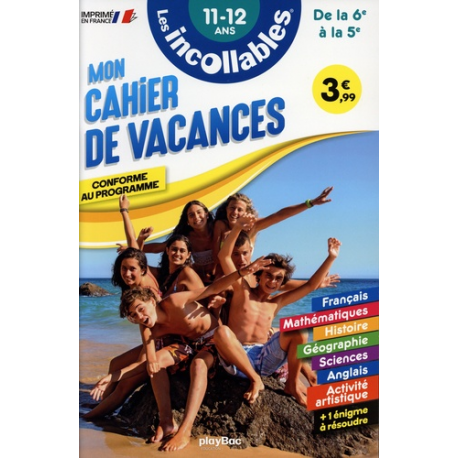 Mon cahier de vacances de la 6e à la 5e - 11-12 ans - Grand Format