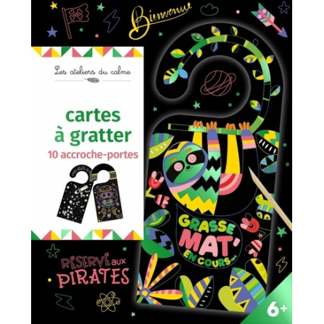 Cartes à gratter 10 accroche-portes - Avec 1 stylet