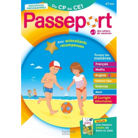 Passeport Du CP au CE1 - Avec une histoire inédite de Sami et Julie et des autocollants récompenses - Grand Format