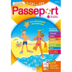 Passeport Du CE1 au CE2 - Avec une histoire inédite de Sami et Julie et des autocollants récompenses - Grand Format