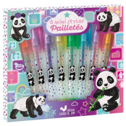 8 mini stylos pailletés