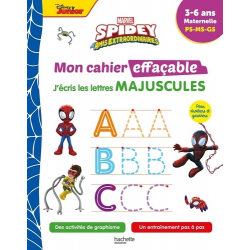 J'écris les lettres majuscules Spidey et ses amis extraordinaires. Maternelle PS-MS-GS