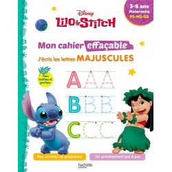 J'écris les lettres majuscules Lilo & Stitch. Maternelle PS-MS-GS