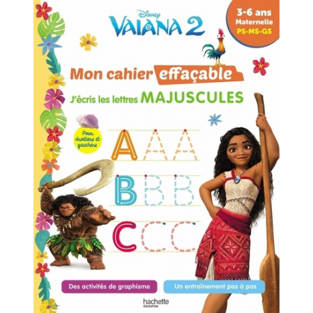 J'écris les lettres majuscules PS-MS-GS Vaiana 2