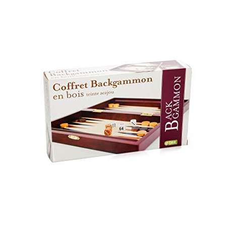 Backgammon Pliable en bois teinte Acajou