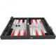 Backgammon Premium 55 cm - Extérieur Noir Et Intérieur Rouge/Blanc