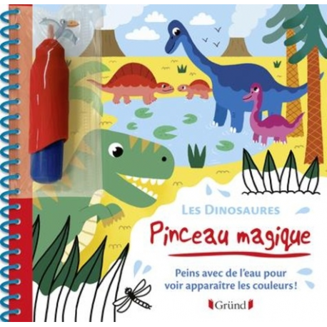 Pinceau magique - Les dinosaures - peins avec de l'eau pour voir apparaitre les couleurs !