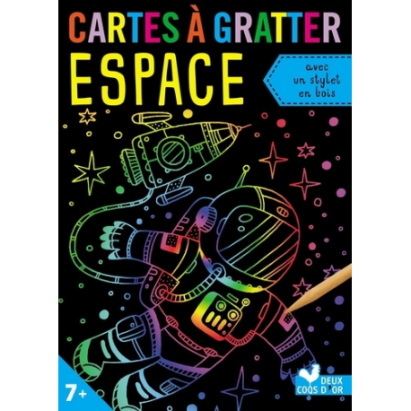 Mes cartes à gratter Espace - Avec 1 stylet en bois, 10 cartes à gratter