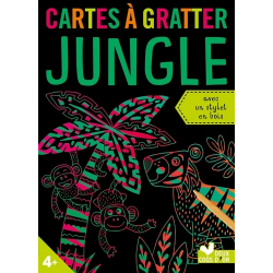 Cartes à gratter Jungle - Avec un stylet en bois - Grand Format