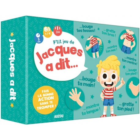 P'tit Jeu de Jacques a dit... - Avec 46 cartes personnages, 34 cartes actions, 5 cartes score, 30 jetons