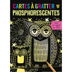 Cartes à gratter phosphorescentes - Avec un stylet en bois