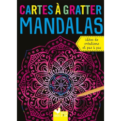 Cartes à gratter mandalas - Avec un stylet en bois - Grand Format