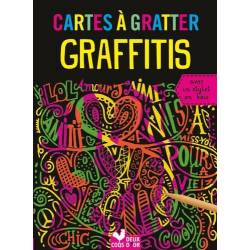 Cartes à gratter Graffitis - Avec un stylet en bois