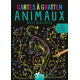 Cartes à gratter Animaux multicolores - Avec un stylet en bois - Grand Format