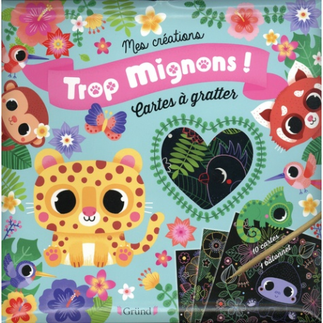 Trop mignons ! Cartes à gratter - Avec 10 cartes et 1 bâtonnet