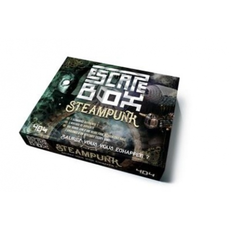 Escape box steampunk - Avec 3 livrets, 131 cartes, 1 bande-son de 60 minutes, 1 poster, 6 badges