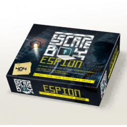 Escape box espion - Contient : 1 livret, 40 cartes, 1 bande-son de 60 minutes, 1 poster